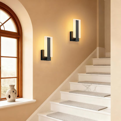 KARTOOSH Rechargeable Wireless Wall Sconces,Battery Operated Modern Wall Light Set of Two with Remote Control,Dimmable,3000K/4000K/6000K,Timer,Cordless Lighting for Hallway,Bedroom,Living Room Black