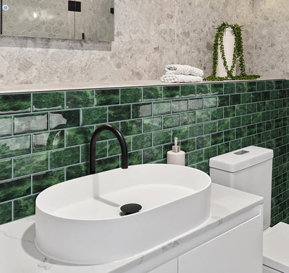 DEWOO White Peel and Stick Backsplash Subway Tile Self Adhesive Wall Tiles for Kitchen Bathroom, 10-Sheet, 12"×12"