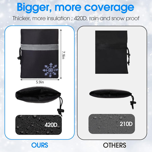 6 Pack Winter Faucet Cover 420D Thickened Faucet Protector Reusable Waterproof Spigot Covers Winter Insulated Water Faucet CoverSock for Winter Outdoor Freeze Protection 6.3 x 8.3 Inch