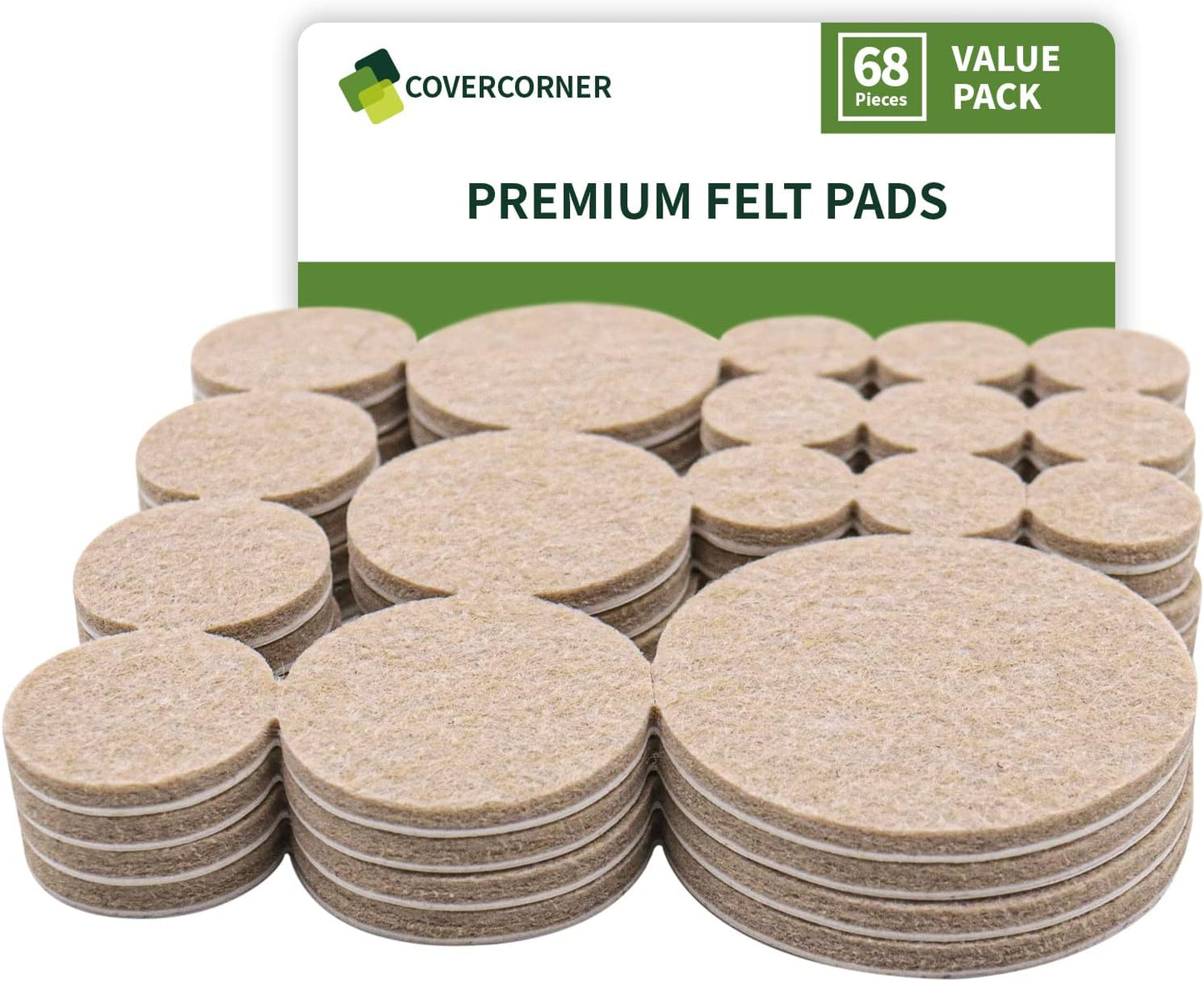 Felt Furniture Pads for Hardwood Floors 48 PCS, Furniture Pads, Floor Protectors for Hardwood Floors, Felt Pads for Furniture, Round, Dark Brown