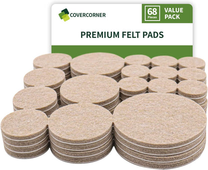 Felt Furniture Pads for Hardwood Floors 48 PCS, Furniture Pads, Floor Protectors for Hardwood Floors, Felt Pads for Furniture, Round, Dark Brown