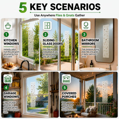 30 Pack Window Fly Trap Strips 8.26"x2.78", Sticky Fly Strips, Flying Insect Trap Indoor Outdoor Fruit Fly Trap, Mosquito Trap & Gnat Trap, Mosquito Stickers for Home Kitchen Windows, Glass Doors