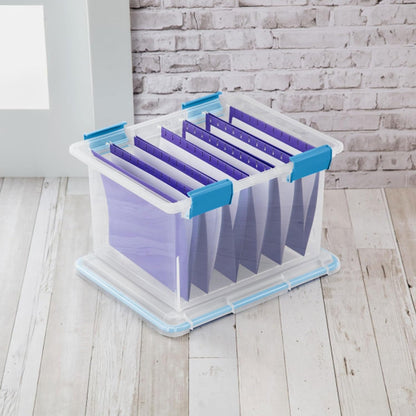 Sterilite 4-Pack Gasket Box, Home Storage Organizer Bins with Lids, 37 Quart – Stackable Clear Plastic Containers for Bedroom, Bathroom, Garage, Basement, or Attic