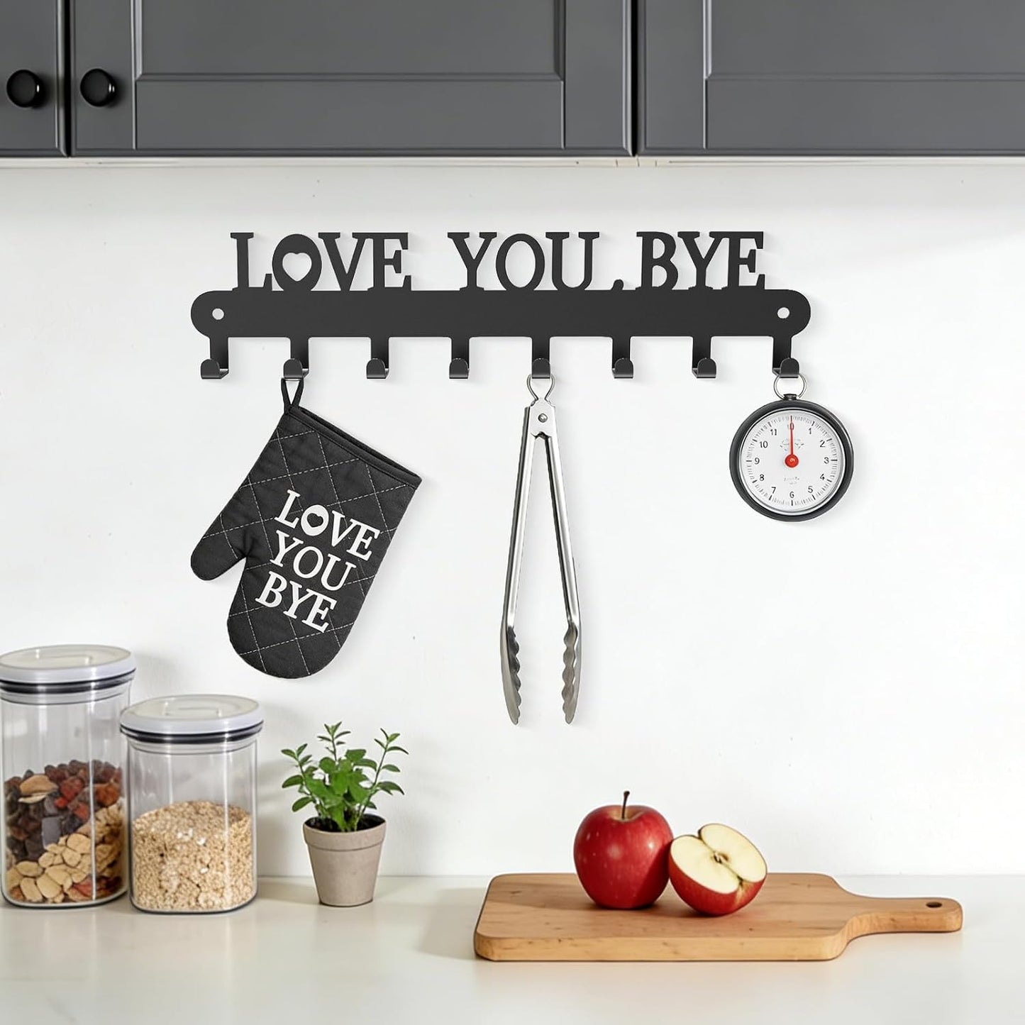 2 Pack Key Holder Wall Mount, Wall Mount Key Holder, Key Hooks Hanging Keys, Key Hanger with 8 Hooks, No-Drill Decorative White Key Rack for Living Room, Kitchen, or Bathroom