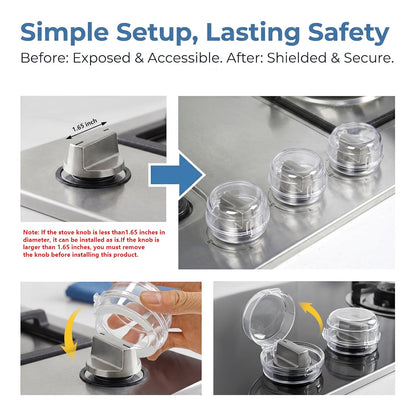 Stove Knob Safety Covers 5 Pack, Oven Knob Covers for Child Safety, Baby Proof Gas Range Control Guards for Toddlers and Pets