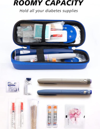 YOUSHARES Insulin Cooler Travel Case with Temperature Display - Refrigerated Medicine Cooling Bag with 2 TSA Approved Ice Pack, Medication Pen Diabetic Supplies Organizer for Trip and Daily