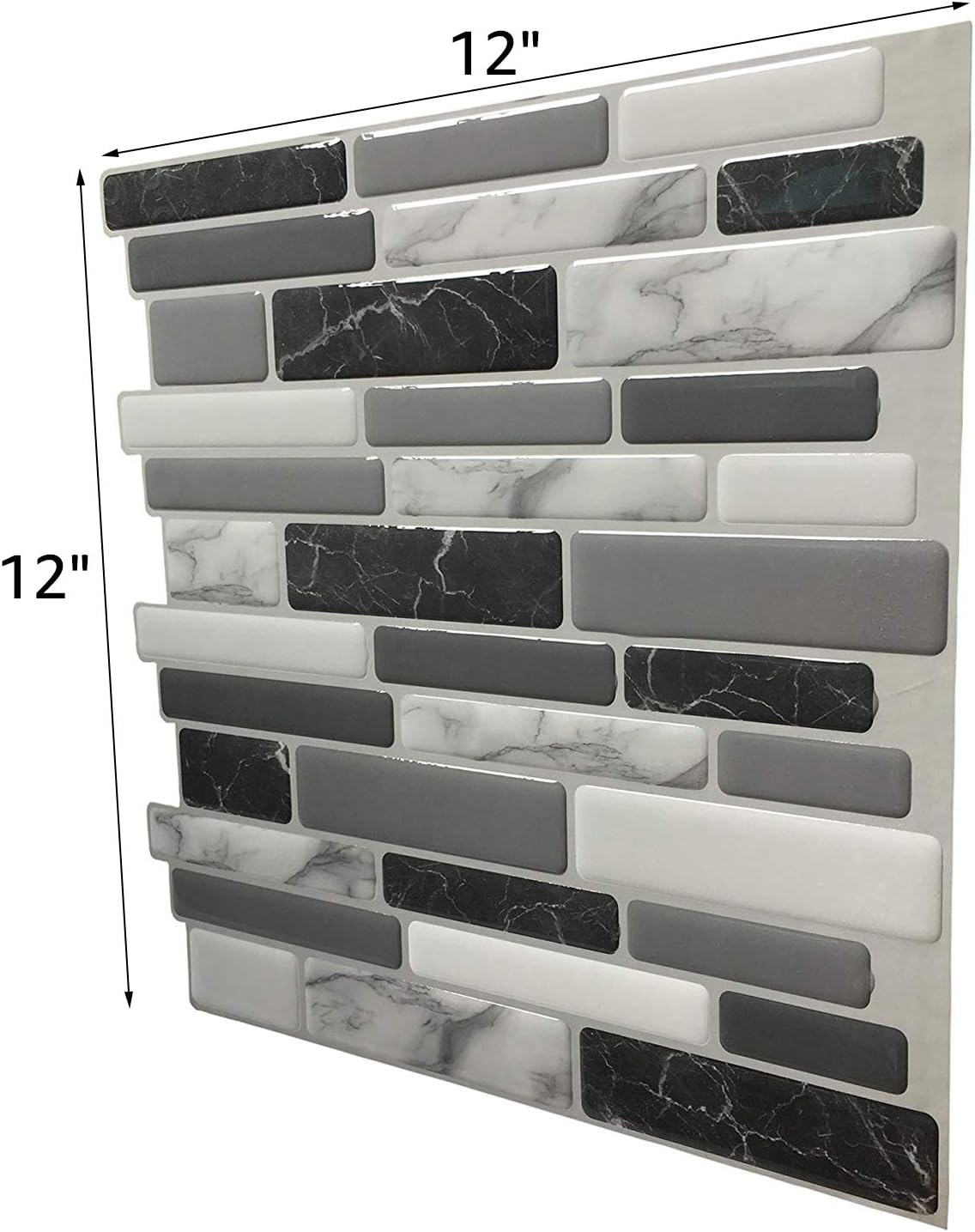 Art3d 10-Sheet Kitchen Backsplash Tiles Peel and Stick, Self Adhesive Wall Tile Sticker for Kitchen Island Bathroom Laundry Room RV Renter 12" x 12" - Jade Green