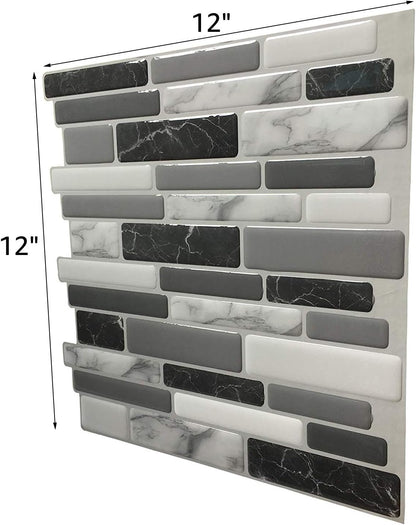Art3d 10-Sheet Kitchen Backsplash Tiles Peel and Stick, Self Adhesive Wall Tile Sticker for Kitchen Island Bathroom Laundry Room RV Renter 12" x 12" - Jade Green