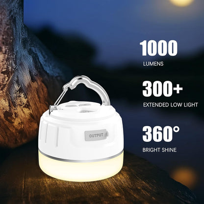 Yonktoo Camping Lantern Rechargeable, 300H Runtime, 6400mAh, IPX5 Waterproof Tent Light for Camping, Hiking, Power Outages, Home, Emergency - Standard Edition,Orange