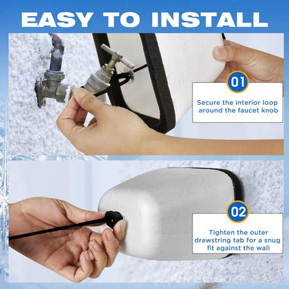 Outdoor Faucet Covers 4 Pack, Foam Insulated Freeze Protector | Reusable Faucet Insulation Covers Protect Outdoor Spigots from Winter Freezing, Cold Weather and Pipe Freeze Damage