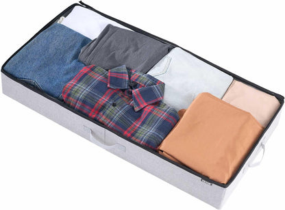 VEVOR Under Bed Storage with Wheels, 36.0 x 18.1 x 7.3 inch, Underbed Containers with Clear Lid, Underbed Shoe Organizer, Rolling Under the Bed Storage Bins for Clothes Shoes Blankets Bedroom, 2 Pack