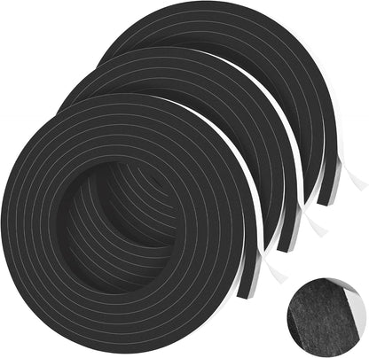 66Ft Foam Tapes Self Adhesive Foam Seal Strips 1/2In x 1/8In x 33.1Ft Each Roll Weatherstrips High Resilience Weather Stripping Door Seals for Door Soundproofing, Window Insulation (2R, White)