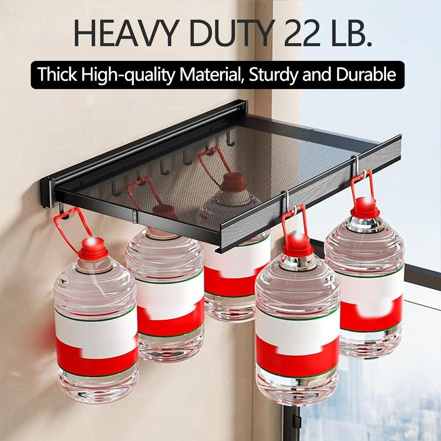 Wall-Mounted Dry Racks Retractable for Bathroom Wall Mounted with Hooks Clothes Drying Rack Bathroom Shelf for Collapsible Storage Rack Foldable Towel Holder for Kitchen, Balcony Laundry Room