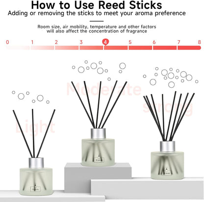Brakula Reed Diffuser Set, 100ml Black Vanilla Scented Oil Diffuser for Bathroom, Home Fragrance for Living Room, Office