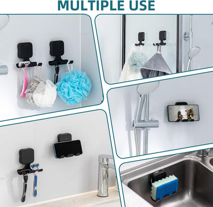 TAILI Suction Cup Razor Holder in Shower 2 Pack, Towel, Loofah, Shaver Holder for Bathroom Wall, Powerful Suction Cup Shower Hooks, Easy to Install and Reuse, White