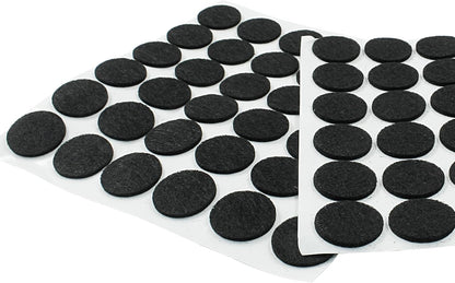 Bivethoi 180pcs Self-Stick Round Felt Furniture Pads Self-Adhesive Felt Pad for Chairs & Seat Legs, Easy Slide, Anti Scratch, Noise Stopper, Bumper & Buffer, Floor (0.7"/18 mm, Black, Round)