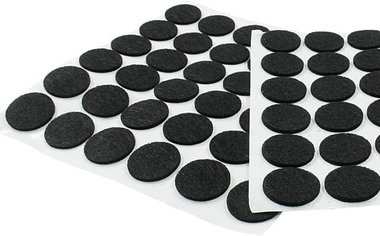 Bivethoi 180pcs Self-Stick Round Felt Furniture Pads Self-Adhesive Felt Pad for Chairs & Seat Legs, Easy Slide, Anti Scratch, Noise Stopper, Bumper & Buffer, Floor (0.7"/18 mm, Black, Round)