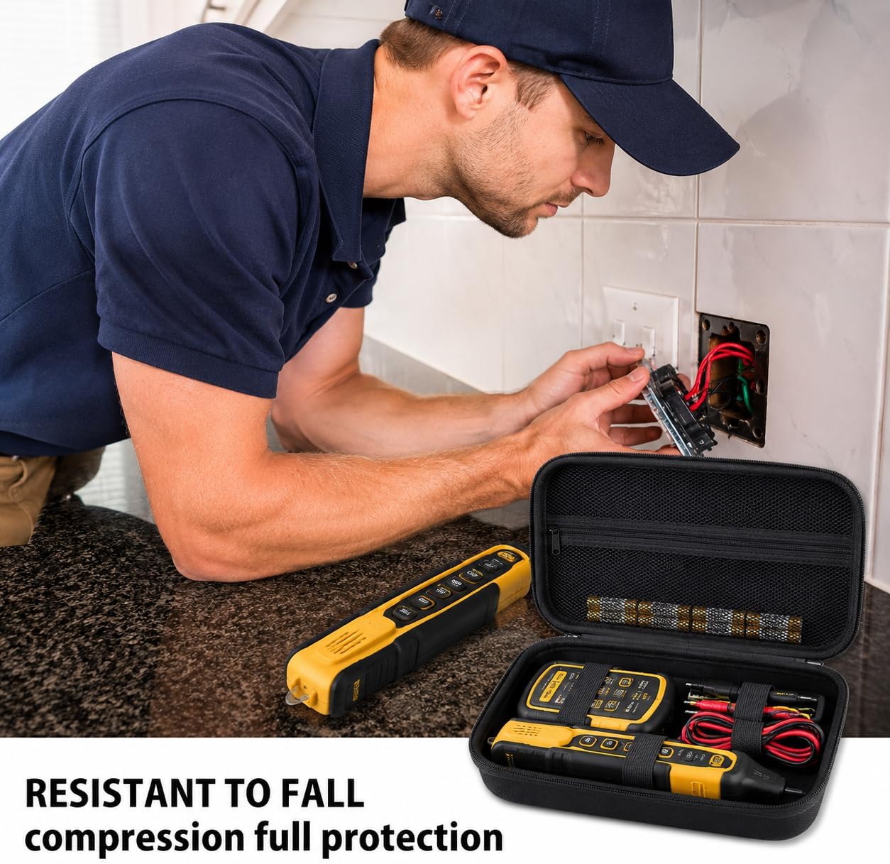 Case for Klein Tools VDV500-705/820/063 Wire Tracer Tone Generator,Bag Only | Probe Kit Continuity Tester Holder, for Ethernet / Telephone / Speaker / Coax / Cable Toner, for Electricians, Jet Black