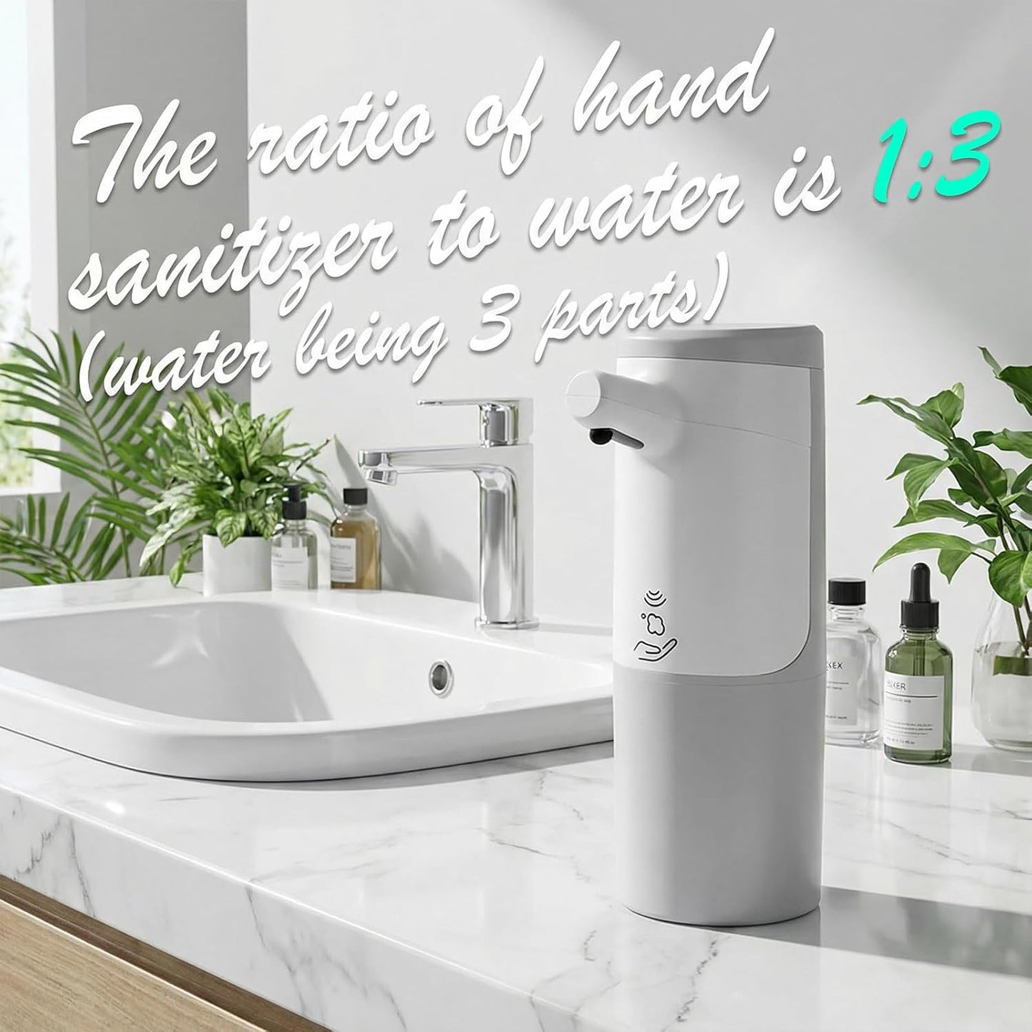 Foaming Soap Dispenser, Touchless & Rechargeable, Fingerprint-Resistant Matte Finish, Automatic Foam Soap Dispenser for Bathroom & Kitchen Countertop