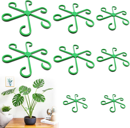 8PCS Climbing Plant Stem Supports 4 Sizes, Reusable Plastic Stakes Indoor/Outdoor Garden Flower Growth Accessories Stem Holder for Thriving Plant Growth