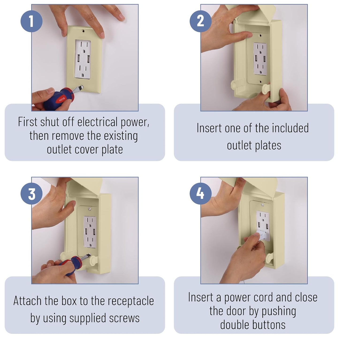 Bates Baby Safety Outlet Cover Box - Plug Covers for Electrical Outlets, Child Proof Outlet Cover, Socket Covers for Outlets