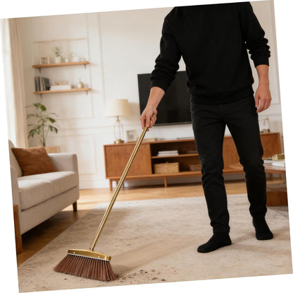 Thick Stainless Steel Broom with Detachable Handle, Weather Resistant Heavy Duty House Broom for Indoor and Outdoor Patio Yard Cleaning