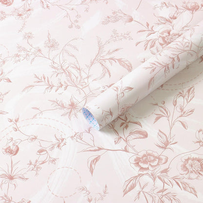 Dimoon 17.3''x78.7'' Vintage Peel and Stick Wallpaper Boho Beige Neutral Contact Paper White Floral Bird Wallpaper Removable Botanical Renter Friendly Modern Wall Paper Bedroom Bathroom Vinyl Roll