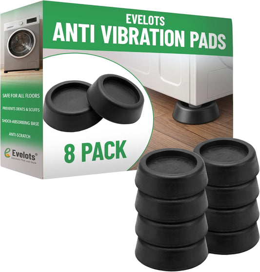 Evelots Anti Vibration Pads for Washing Machine - 8 Pack - Washer Dryer Pedestal Pads - Noise Dampening Support - Floor Protection - Stabilize Washer and Dryer