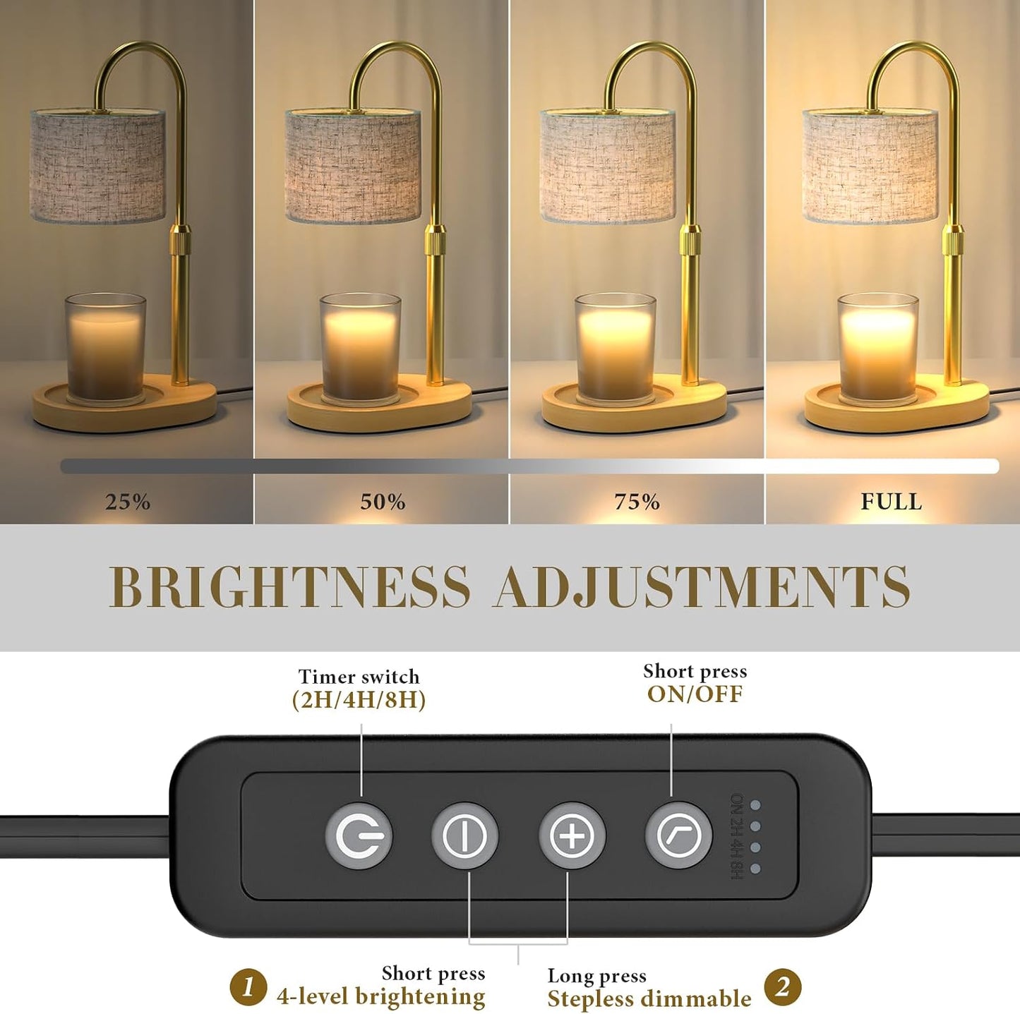 Black Candle Warmer Lamp with Timer Dimmer, Electric Candle Warmer Wax Heater, Birthday Gifts for Women Her Mom, House Warming Gifts New Home