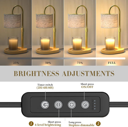 Black Candle Warmer Lamp with Timer Dimmer, Electric Candle Warmer Wax Heater, Birthday Gifts for Women Her Mom, House Warming Gifts New Home