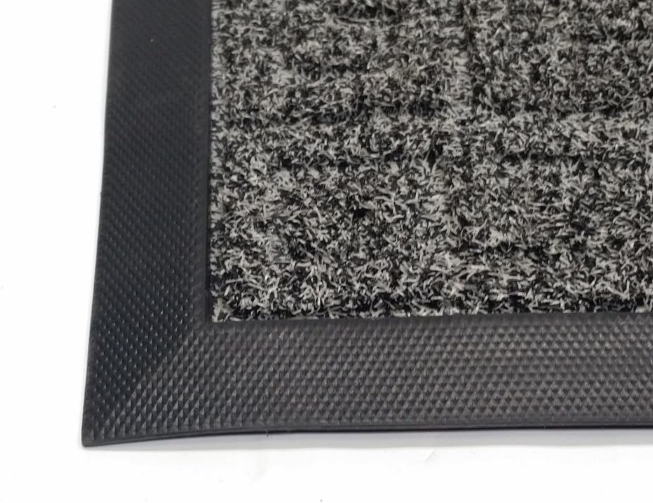 Heavy Duty Indoor/Outdoor Entrance Floor Mat 23" X 35" Shoe Scraper Grey