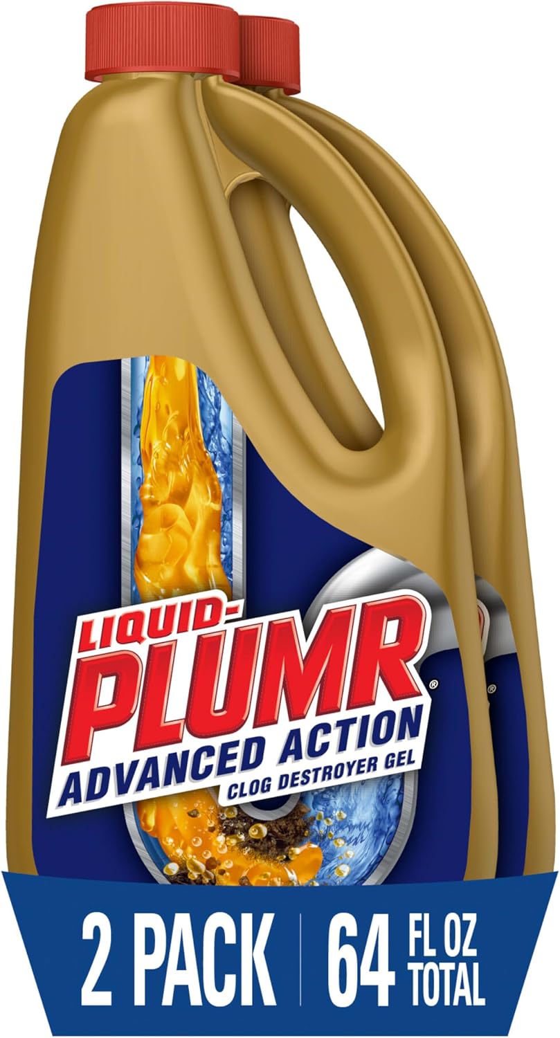 Liquid-Plumr Pro-Strength Full Clog Destroyer, Bathroom & Kitchen Sinks, Shower and Tub Drain, Safe for Pipes, Liquid Drain Cleaner, 32 Fluid Ounces
