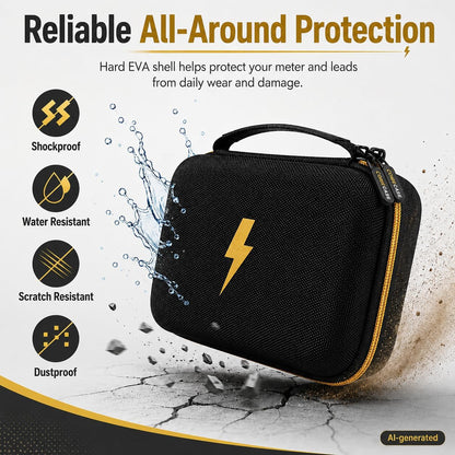 Comecase Hard Carrying Case for Fluke 87-V/ 88V/ 15B+/ 17B+ and More Digital Multimeter, Protective Travel Storage Bag - Black