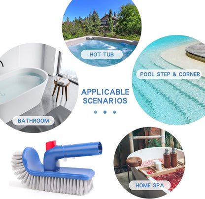 Sepetrel Pool Brush Head for Cleaning Walls,Steps & Corners,Rotatable Hand Scrub Brushes,for Inground/Above Ground Swimming Pool,Spa, Bathroom, Hot Tub, Kitchen