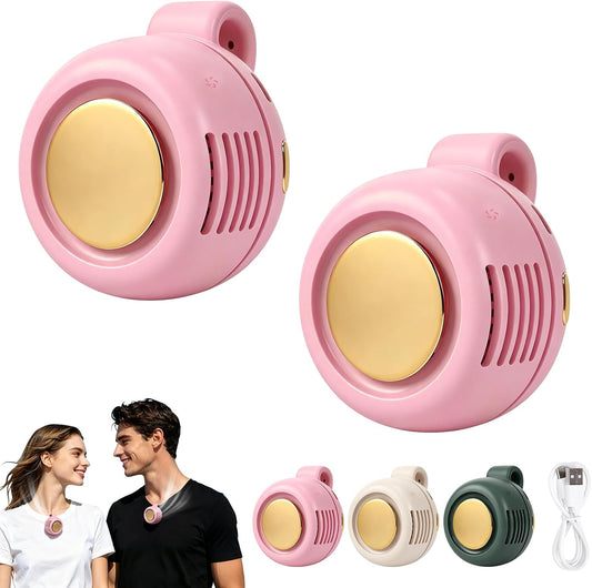 Portable Clip On Fan for Shirt,2Pcs Small Whirlwind Clip Fan Rechargeable,3 Speeds Hands-Free Personal Mini Bladeless Fan Clip On for Clothing Shirt Belt,360° Rotatable Whirlwind Clip Waist Neck Fan