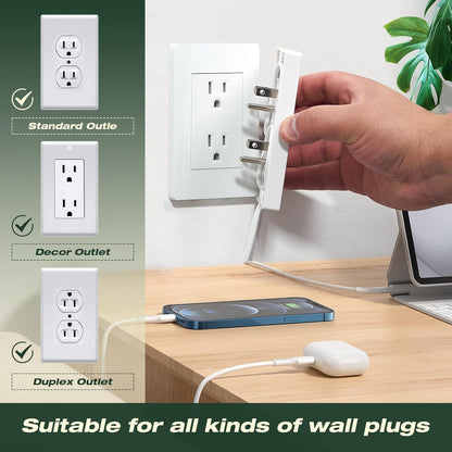 Saker Outlet Concealer Power Strip | 5ft Flat Plug Extension Cord with 3 Outlets,1625W | Universal Size Outlet Cover Baby Proofing | Cover Extension Cord for Kitchen, Home and Office