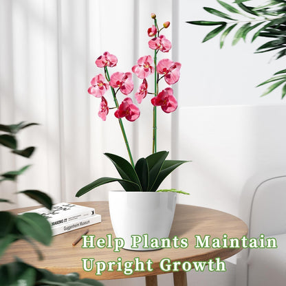 15Pcs Orchid Stakes,SupKing 17.7 Inch Plant Support Sticks Invisible Bendable Green Pole Rods for Small Indoor Outdoor Potted Plants Comes 20Pcs Ties