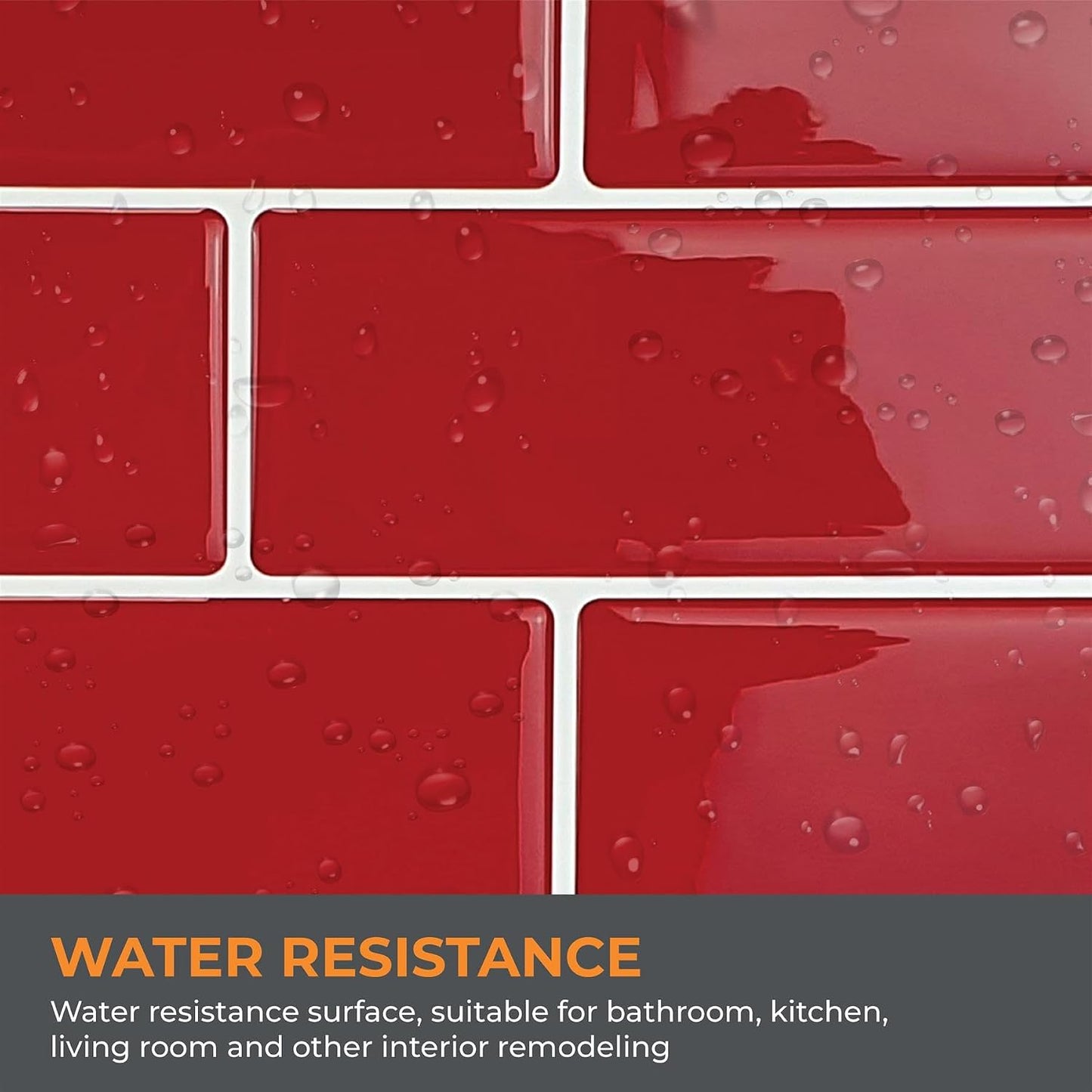 WALPLUS 20 Sheets Peel and Stick Kitchen Backsplash Tile Stickers Self Adhesive Stick on Subway Tile 12" x 6" Bathroom Splashback Water Heat Resistant 3D Wall Tiles Pure White Gray