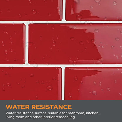 WALPLUS 20 Sheets Peel and Stick Kitchen Backsplash Tile Stickers Self Adhesive Stick on Subway Tile 12" x 6" Bathroom Splashback Water Heat Resistant 3D Wall Tiles Pure White Gray