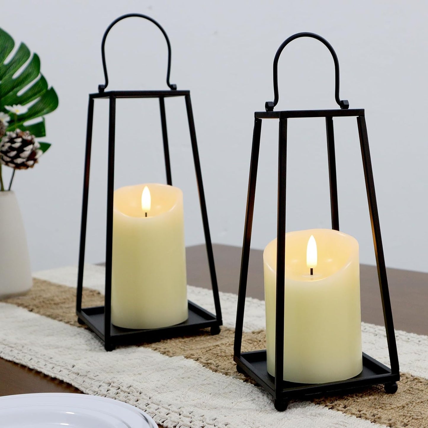 Flameless Candles Battery Operated with Remote Timer, 3D Flame Flickering, Last 500+ Hours Battery Candles, Ivory Real Wax LED Pillar Candle for Wedding Home Christmas Decorations, Set of 3