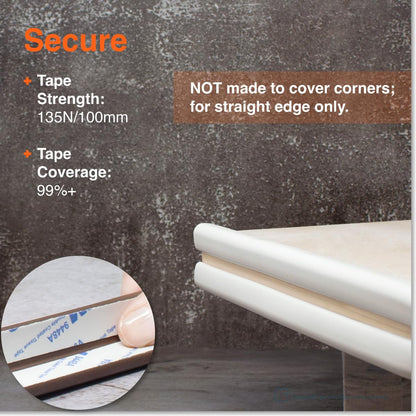 Roving Cove HeftyFit Edge Protector for Baby Proofing (6ft Large Edge Only), Heavy-Duty Soft Furniture Edge Bumper Guards, Desk Edge Cushion, Wall Corner Covers, 3M Adhesive, Oyster White (Off White)