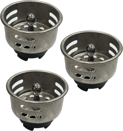 Stainless Steel Junior Duo Strainer Replacement Basket/Stopper for Bar and Prep Sinks Drains 6 Pack