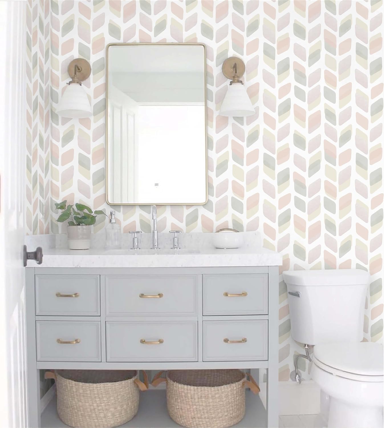 Boho Wallpaper Neutral Peel and Stick Wallpaper 78.7"x17.3" Geometric Wall Paper Beige and White Contact Paper Textured Removable Vinyl Waterproof for Bedroom Farmhouse Kitchen Bathroom