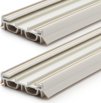 Pushglossy 2 Pack Slide on Door Sweep 35-3/4 Inches Double Bulb Weatherstrip Bottom Seal Compatible with Taylor Door for Energy Efficiency and Draft Protection