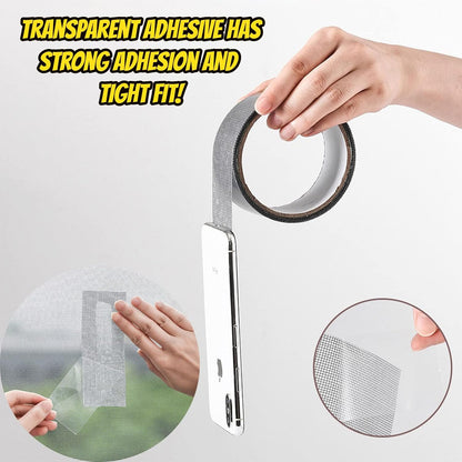 2PCS Window Screen Repair Kit Sticky Fine Screen Mesh Patch Repair Kit, Screen Repair Kit, Screen Tape Mesh Repair - for Windows or Doors (C-White)