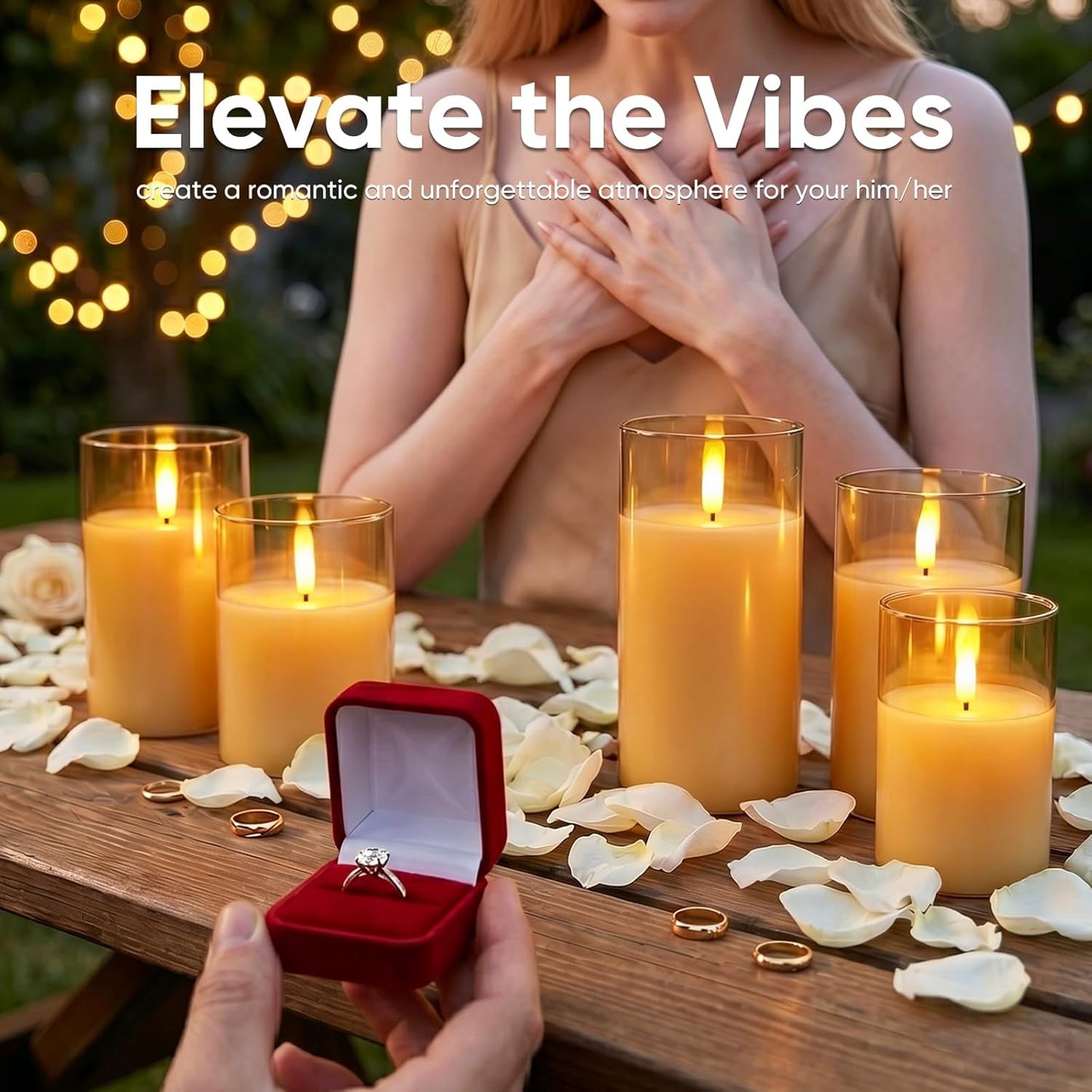 5plots Glass Battery Operated White Flameless Candles with Remote Timer, 3D Wick Real Wax Pillar Led Candles Warm Flickering Light for Indoor Home, Halloween, Christmas Decor, Set of 3, D3 x H4 5" 6"