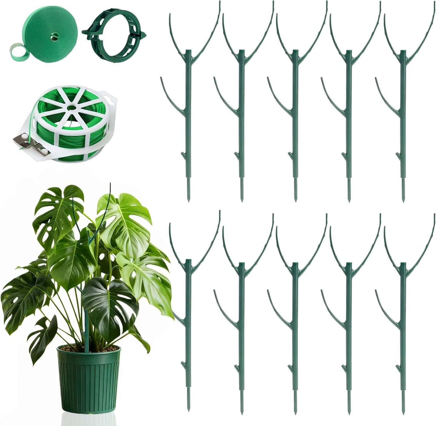 5 Pack Stackable Monstera Plant Support, Garden Plant Support Stakes for Indoor Outdoor Plants, Climbing Plant Support Structures Plant Holder Stick Moss Pole for Support Tall Potted Plants