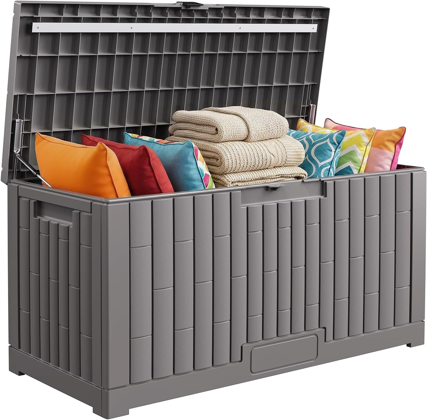 Jocoevol Deck Box 60 Gal, UV Resistant & Waterproof Outdoor Storage Box with Lock, Easy Assemble Storage Bins Container for Pool Patio Garden