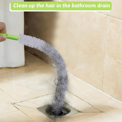 Sewer Drain Brush, Drain Clog Remover, 22.83inch Flexible Long Pipe Snake Hair Clogs Catcher Cleaner Tool for Toilet, Kitchen Sink, Sewer Drain, Bathroom Tub
