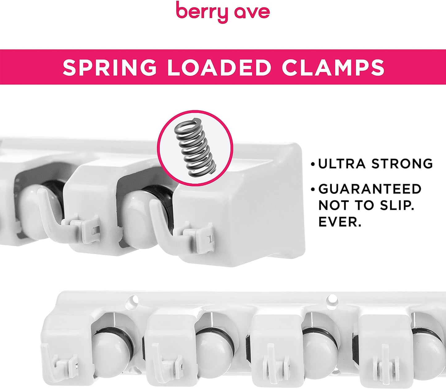 Broom Holder Wall Mount, Mop and Broom Organizer – Wall Mounted Broom Rack & Mop Rack, Rack for Brooms and Mops | Broom Hanger Wall Mount with 5 Slots & 6 Hooks, Kitchen Garage Laundry Garden